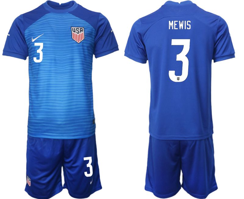 Men 2022 World Cup National Team United States away blue #3 Soccer Jersey